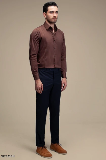 پیراهن مردانه ساده آستین بلند ست من