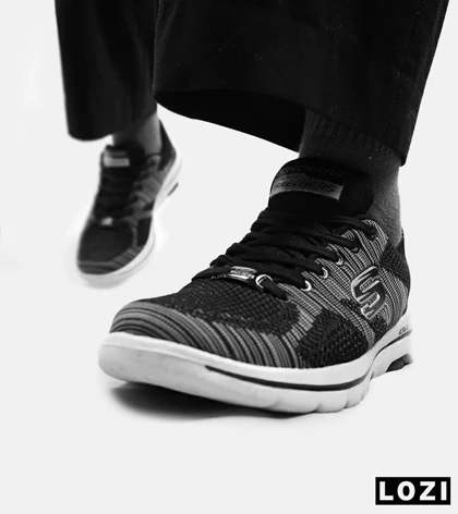 کفش کتانی طبی ورزشی مشکی خاکستری SKECHERS ULTRA GO