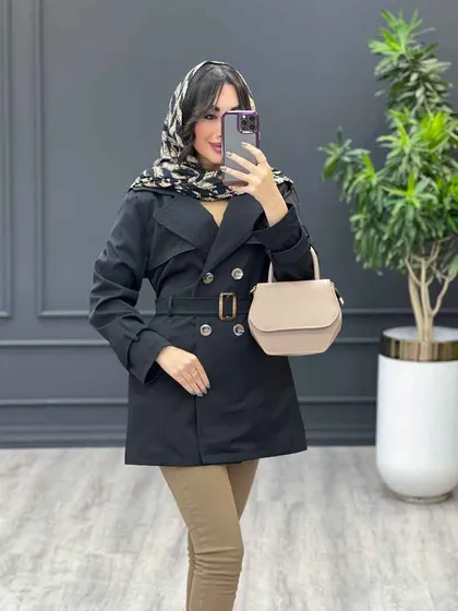 بارانی چهاردکمه آستین سگک