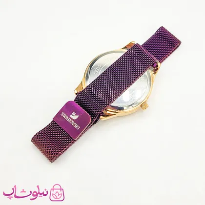 ساعت مچی سواروسکی زنانه موتور ژاپن مدل بنفش