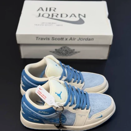 کتانی ویتنامی نایک ایر جردن وان لو لویی ویتون کاستوم آبیNike Air Jordan 1 Low Louis vuitton Custom