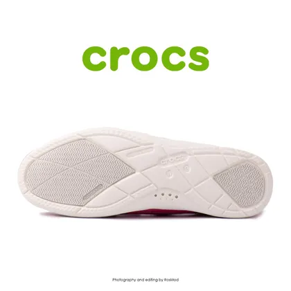 لوفر زنانه کراکس - Crocs Walu 2 Striped Floral Loafer Berry/Oyster