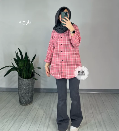 مانتو چهارخونه پنبه 1