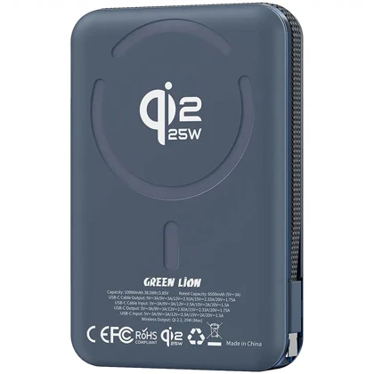 پاور بانک 10000 وایرلس گرین لاین Green Lion مدل GL-PX95 توان 35 وات