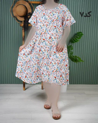 پیراهن نخی لامبادا O7466