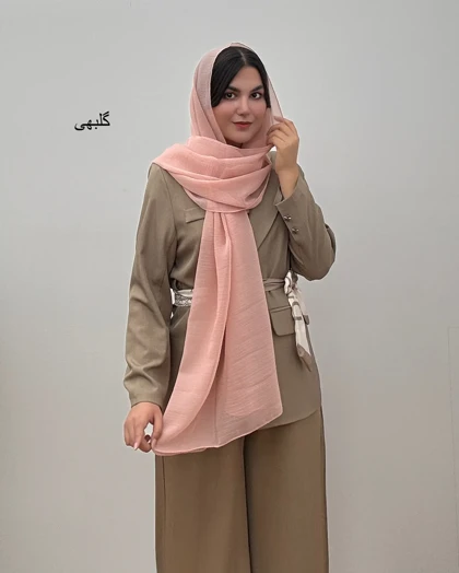 شال حریر شیشه ای طرح پفکی