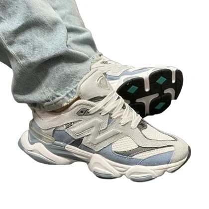 کفش و کتانی مردانه و زنانه چرم طبیعی مدل نیوبالانس 9060 NEW BALANCE رنگ طوسی کد 8976