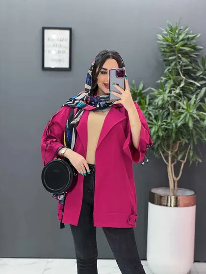 مانتو لینن آستین گت ضربدری