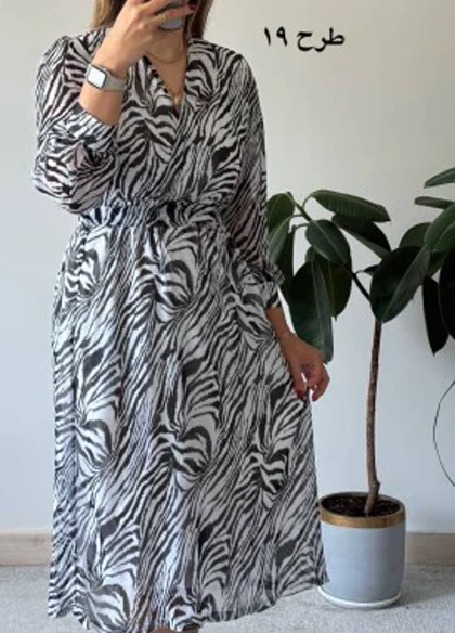 پیراهن حریر سرمه سری 11