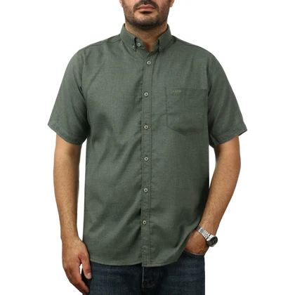 پیراهن آستین کوتاه لینن مردانه مدل 6215941