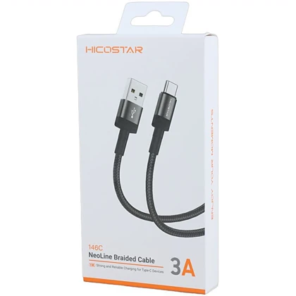 کابل تایپ سی هایکو استار HICOSTAR مدل 146C جریان 3 آمپر یک متر
