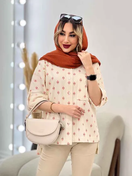 شومیز نچرال طرح گل