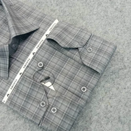 پیراهن چهارخونه مردانه قواره ازاد ( قواره کلاسیک ) _ استین بلند