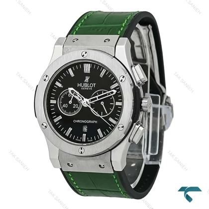 ساعت هابلوت مردانه سه موتوره کرنوگراف بند چرم سبز Hublot-8240-G