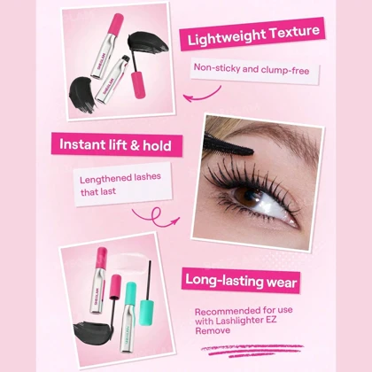 ریمل حجم دهنده و بلند کننده شیگلم SHEGLAM مدل Lashlighter Up & Out ضد آب مشکی