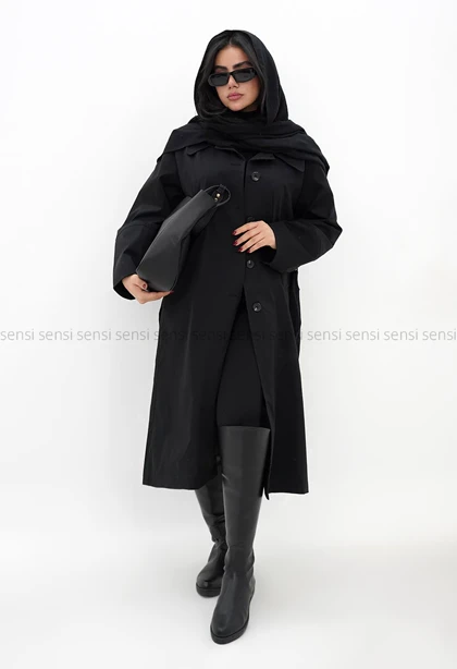 بارانی جلو دکمه آستر دار کد1004809