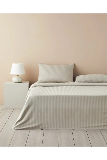 سرویس روتختی دو نفره English Home مدل Crystal ابریشمی Twill پنبه ویسکون - بژ