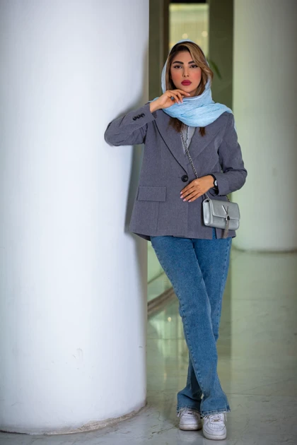 مانتو مازراتی ملانژ دکوب چاک‌دار