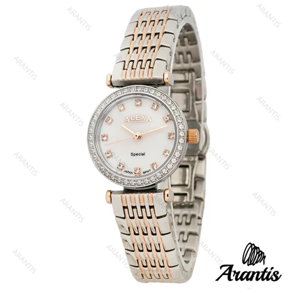 ساعت الکسا 2004z زنانه سیلور رزگلد دورنگین w-10119