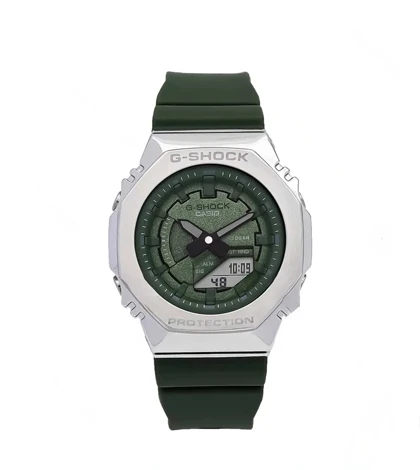 ساعت جی شاک زنانه GM-S2100 سبز قاب سیلور