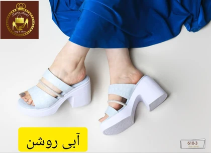 صندل و روفرشی مجلسی نگینی طبی زنانه پاشنه‌دار 610-3
