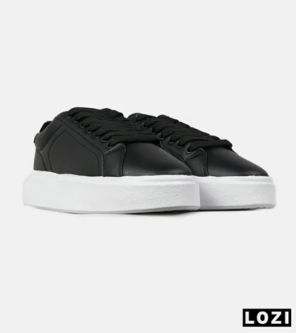 کفش کتانی مردانه مشکی سفید BERSHKA مدل 7599