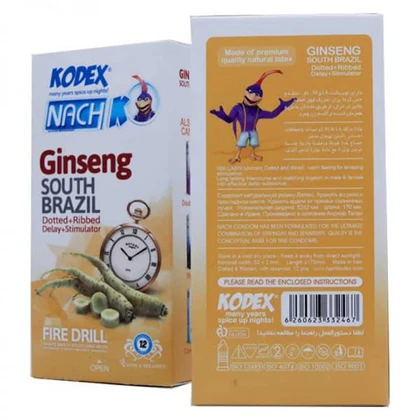 کاندوم جنسینگ تاخیری و خاردار کدکس مدل Ginseng بسته ?? عددی 6994