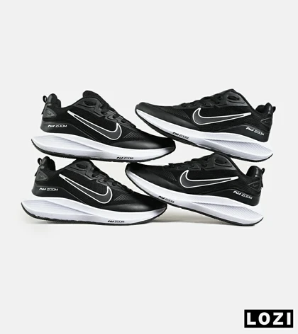 کفش کتانی بزرگ پا مشکی سفید نایک NIKE air zoom مدل 8835
