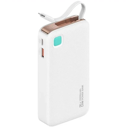 پاور بانک یوسامز USAMS مدل CD225 ظرفیت 10000 توان 20 وات با کابل لایتنینگ