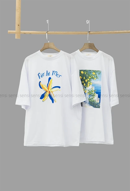 تیشرت لانگ چاپی کد1006258