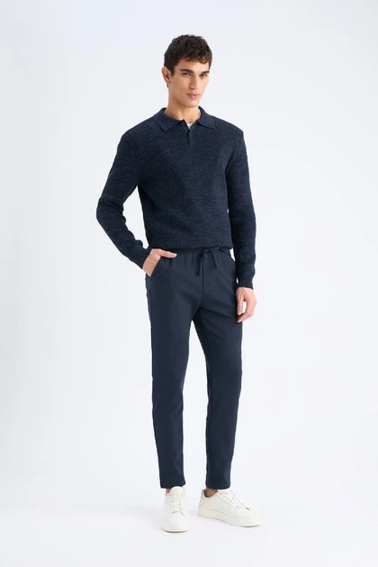 شلوار Jogger پایه صاف کمردار ساق پا صاف C6022AX25SP