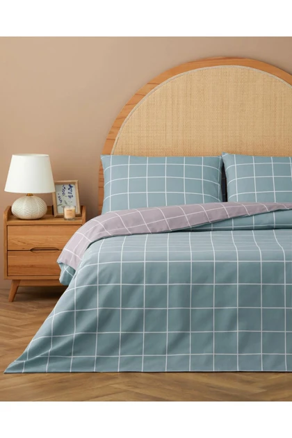 سرویس روتختی یک نفره English Home مدل Gridline پنبه پلی‌استر