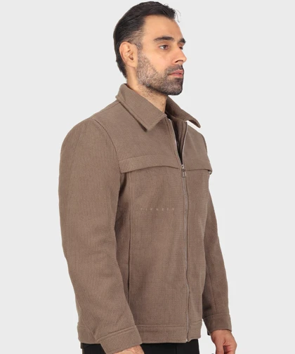 کت کتان زیپ‌دار و داخل خز 2603