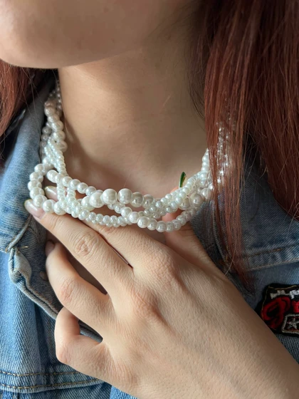 گردنبند مرواردید چند لاین