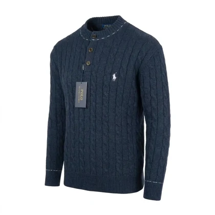 پلیور بافت سه دکمه یقه ایستاده برند Polo Ralph Lauren