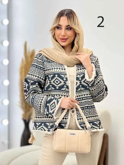 مانتو طرح دار آستین ریش