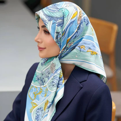 روسری ابریشم توییل تک‌رنگ (قواره 100) 30277