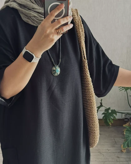 پیراهن مانتویی دلسا مشکی