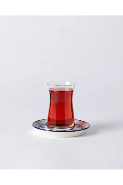 بشقاب چای 6 تکه Madame Coco مدل Grand Nuit چینی - آبی/سفید