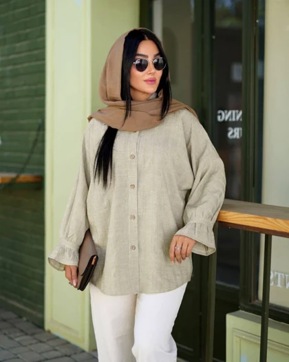 شومیز زنانه مدل کوک‌دوزی کد 21214