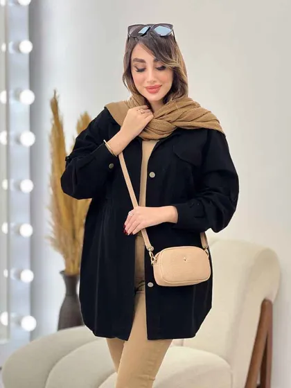 مانتو جیب پیله آستین برش‌دار