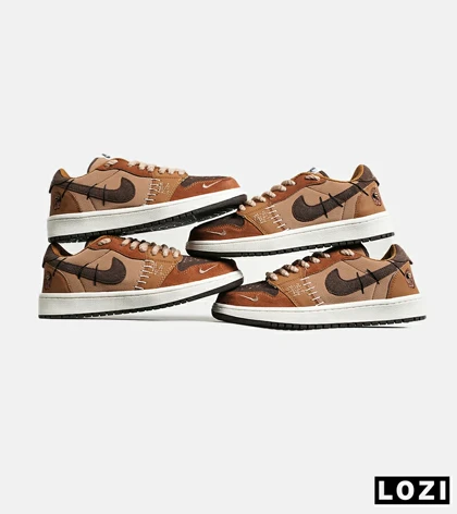 کفش کتانی مردانه و زنانه قهوه ای NIKE jordan Vodoo مدل 7018