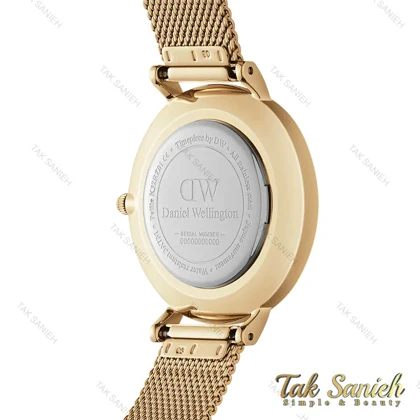 ساعت دنیل ولینگتون زنانه رزگلد صفحه سفید نگین‌دار DW-4305-28-L