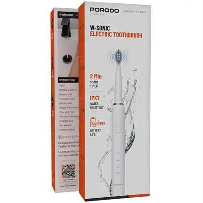 مسواک برقی سونیک پورودو Porodo مدل PDLFST905WH ضدآب