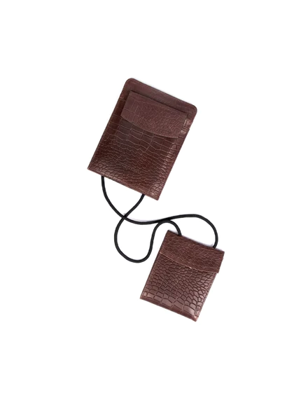 کیف گردنی چرم مدل ژولیا