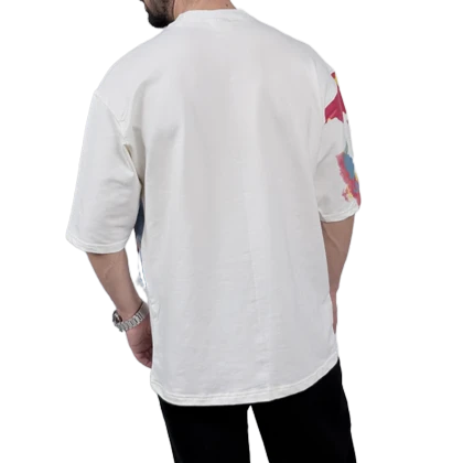 تیشرت آستین کوتاه مردانه سفید دونخ مدل MAP