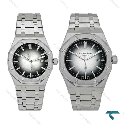 ساعت ست ای پی AP استیل صفحه طوسی مشکی AP-7521-S