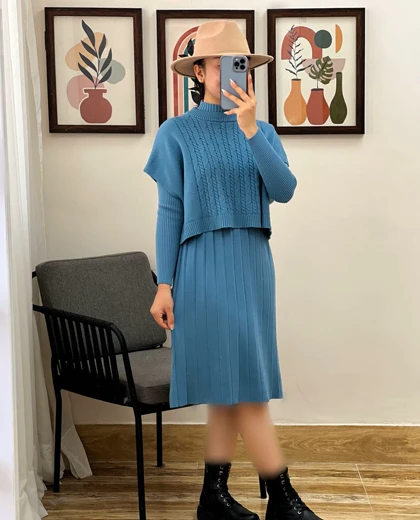 ست دو تیکه بافت کد 3095