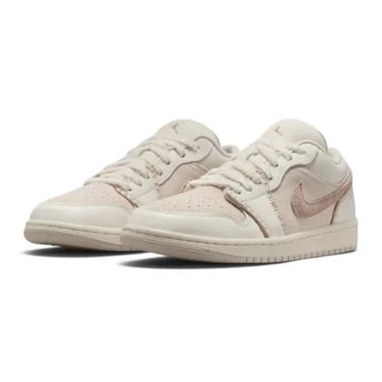 کتانی ویتنامی نایک ایر جردن وان لو کرم قهوه اییNike Air Jordan 1 Low SE “Light Orewood BrownHemp