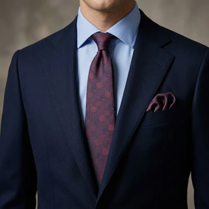 کراوات و پوشت دستدوز طرح هانی کامب برند Massimo Dutti